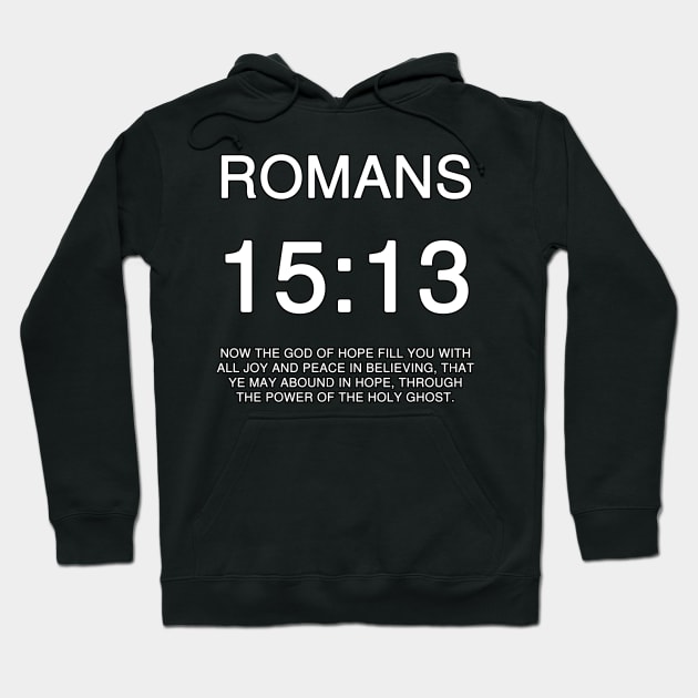 Romans 15:13 Bible Verse Text Hoodie by Holy Bible Verses